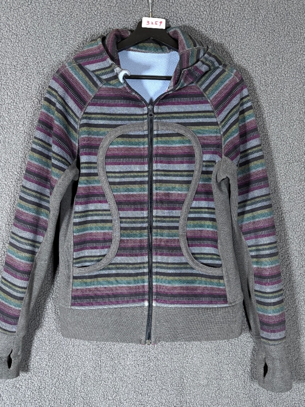 Lululemon Scuba Striped Full Zip Hoodie - Women's Size  - Gray